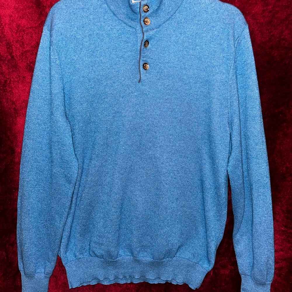 Ermenegildo Zegna Blue Turtleneck Sweater